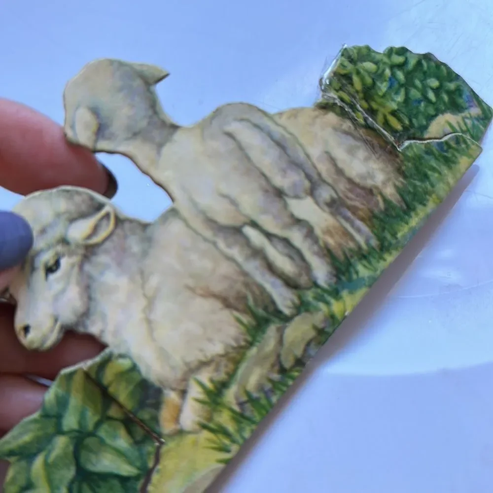 Vintage Mid‎ Century Cardboard Cut Out Christmas Nativity Set